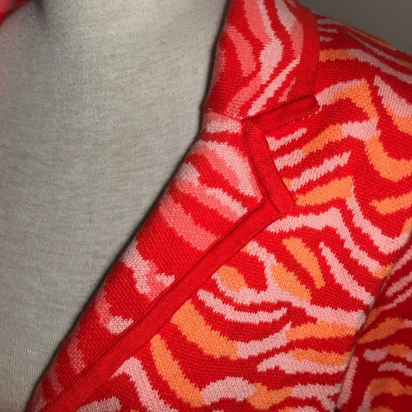 Isaac Mizrahi Zebra Stripe Button Front Sweater-SZ L - Picture 9 of 12